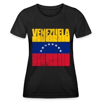 Venezuela flag - Women's Functional T-Shirt - black - Front - AI Model Female 172 light (172cm)