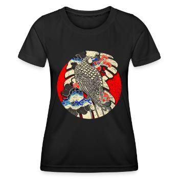 Vogel - Japanische Kunst - Frauen Funktions-T-Shirt - Schwarz - Vorne - AI Model Female 172 light (172cm)