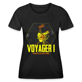 Voyager 1 - Interstellar Space Probe - Women's Functional T-Shirt - black - Front - AI Model Female 172 light (172cm)