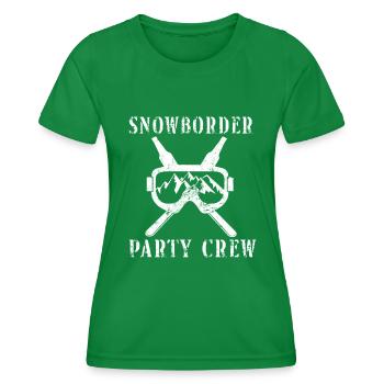 Snowborder Party Crew Snowboard Ski Holiday Team - Women's Functional T-Shirt - kelly green - Front - AI Model Female 172 dark (172cm)