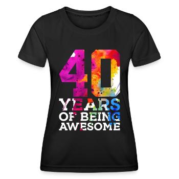 40 ANS D’ÊTRE GÉNIAL 40E ANNIVERSAIRE - T-shirt sport Femme - noir - Devant - AI Model Female 172 light (172cm)