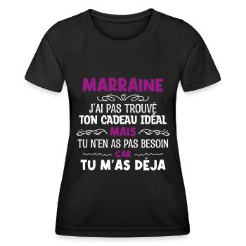 Marraine J'ai Pas Trouvé Ton Cadeau Idéal Mais T.. - T-shirt sport Femme - noir - Devant - AI Model Female 172 light (172cm)