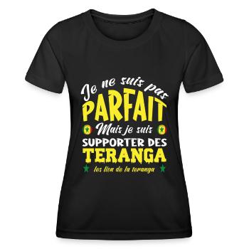 je supporte les lion de la teranga. Sénégal - T-shirt sport Femme - noir - Devant - AI Model Female 172 light (172cm)