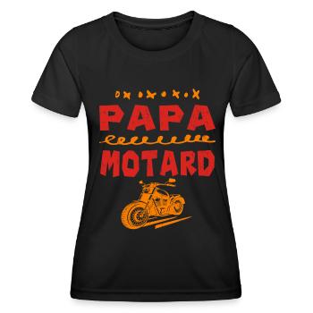 Papa Motard - T-shirt sport Femme - noir - Devant - AI Model Female 172 light (172cm)
