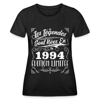 Les Légendes Sont Nés En 1994 | Cadeau - T-shirt sport Femme - noir - Devant - AI Model Female 172 light (172cm)