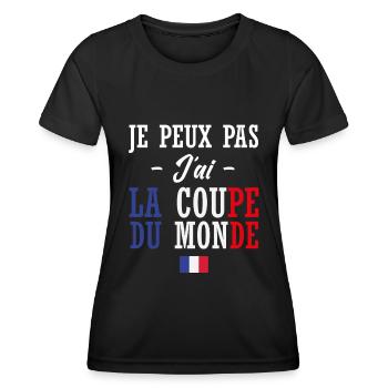 J'Peux Pas J'ai La Coup Du Monde - T-shirt sport Femme - noir - Devant - AI Model Female 172 light (172cm)