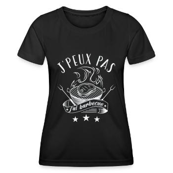 Je peux pas j'ai Barbecue, le roi du barbecue - T-shirt sport Femme - noir - Devant - AI Model Female 172 light (172cm)