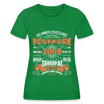 Novembre 2009 - T-shirt sport Femme - vert - Devant - AI Model Female 172 dark (172cm)