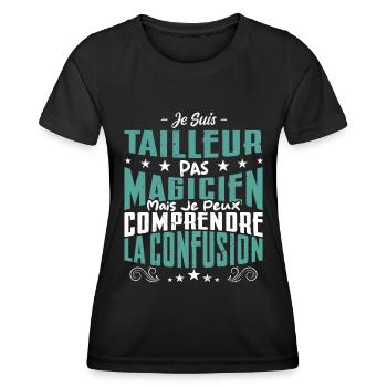 Je Suis Tailleur Pas Magicien - T-shirt sport Femme - noir - Devant - AI Model Female 172 light (172cm)