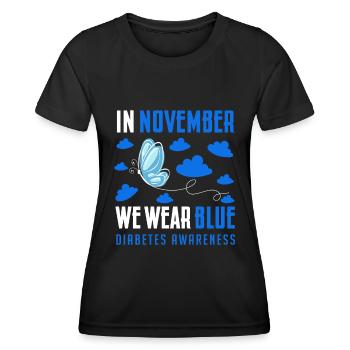 in November we wear blue, diabetes awareness - T-shirt sport Femme - noir - Devant - AI Model Female 172 light (172cm)