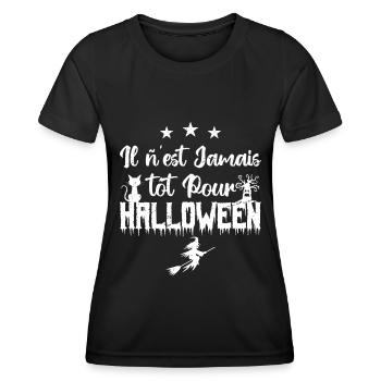 Il n’est jamais tôt pour Halloween - T-shirt sport Femme - noir - Devant - AI Model Female 172 light (172cm)