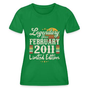 Legendär seit Februar 2011 | Limitierte Auflage - Frauen Funktions-T-Shirt - Kelly Green - Vorne - AI Model Female 172 dark (172cm)