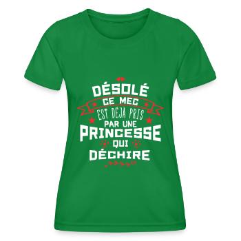 Mari Saint-Valentin Homme Fiancé Humour - T-shirt sport Femme - vert - Devant - AI Model Female 172 dark (172cm)