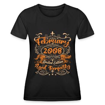 February 2008 | Aged Perfectly - T-shirt sport Femme - noir - Devant - AI Model Female 172 light (172cm)