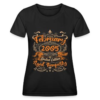 February 2005 | Aged Perfectly - T-shirt sport Femme - noir - Devant - AI Model Female 172 light (172cm)