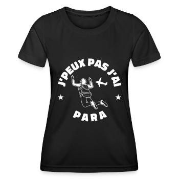 J'peux pas j'ai para - T-shirt sport Femme - noir - Devant - AI Model Female 172 light (172cm)