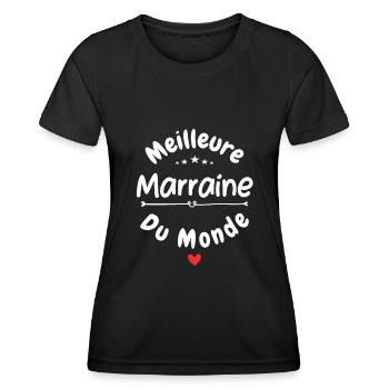 La meilleure marraine - T-shirt sport Femme - noir - Devant - AI Model Female 172 light (172cm)