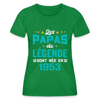 Les Papas De Légende Née En 1953 | Fête Des Pères - T-shirt sport Femme - vert - Devant - AI Model Female 172 dark (172cm)