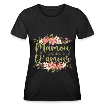 Mamou D'amour - T-shirt sport Femme - noir - Devant - AI Model Female 172 light (172cm)
