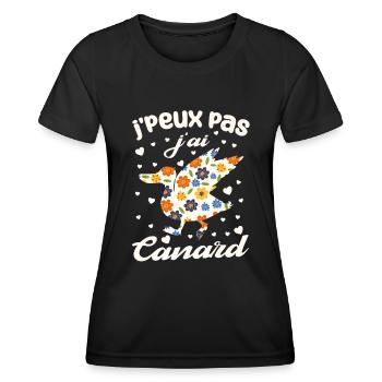 J'peux pas j'ai canard - T-shirt sport Femme - noir - Devant - AI Model Female 172 light (172cm)