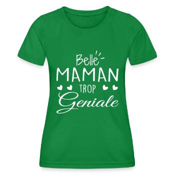 Belle Maman Trop Geniale | Fête Des Mères - T-shirt sport Femme - vert - Devant - AI Model Female 172 dark (172cm)