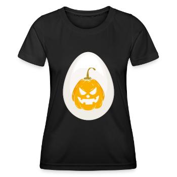 Ei Halloween Kostüm Lustiges Halloween - Frauen Funktions-T-Shirt - Schwarz - Vorne - AI Model Female 172 light (172cm)