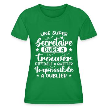 Une super Secrétaire - Cadeau Meilleure Secrétaire - T-shirt sport Femme - vert - Devant - AI Model Female 172 dark (172cm)