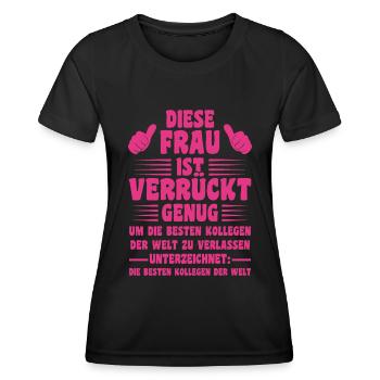 Diese Frau Ist Verrückt Abschiedsgeschenk - Frauen Funktions-T-Shirt - Schwarz - Vorne - AI Model Female 172 light (172cm)