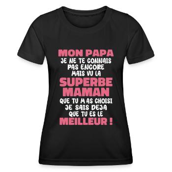 Pregnancy Announcement Gift Future Dad Future Mom - Women's Functional T-Shirt - black - Front - AI Model Female 172 light (172cm)