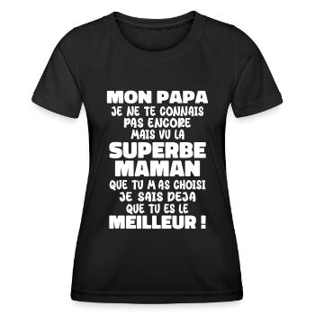 Pregnancy Announcement Gift Future Dad Future Mom - Women's Functional T-Shirt - black - Front - AI Model Female 172 light (172cm)
