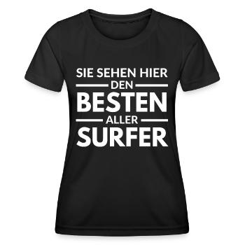 Sie sehen hier den Besten aller Surfer - Frauen Funktions-T-Shirt - Schwarz - Vorne - AI Model Female 172 light (172cm)