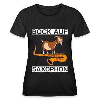 Bock auf Saxophon - Frauen Funktions-T-Shirt - Schwarz - Vorne - AI Model Female 172 light (172cm)