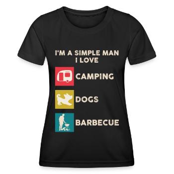 Camping Hund Grillen Männer - Frauen Funktions-T-Shirt - Schwarz - Vorne - AI Model Female 172 light (172cm)