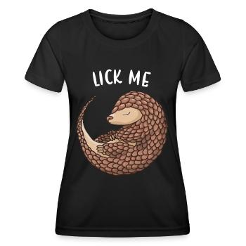Lèche-moi Pangolin - T-shirt sport Femme - noir - Devant - AI Model Female 172 light (172cm)