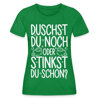 Winter Wasser sparen duschen Energiekrise - Frauen Funktions-T-Shirt - Kelly Green - Vorne - AI Model Female 172 dark (172cm)