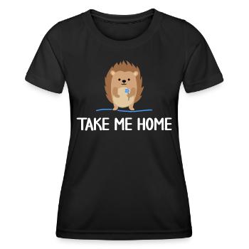 Single Igel sucht Liebe Flirt-vibes im Herbst - Frauen Funktions-T-Shirt - Schwarz - Vorne - AI Model Female 172 light (172cm)
