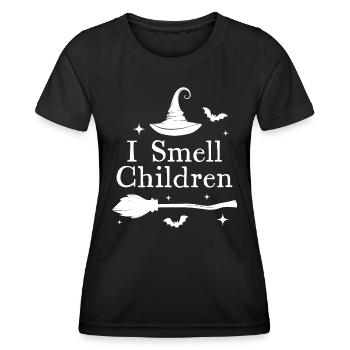 Je sens l’odeur des enfants - T-shirt sport Femme - noir - Devant - AI Model Female 172 light (172cm)