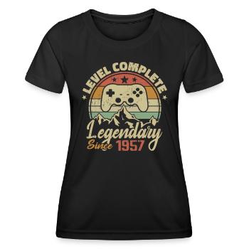 1957 Geburtstagsgeschenk Komplettes Level - 1957 - Frauen Funktions-T-Shirt - Schwarz - Vorne - AI Model Female 172 light (172cm)