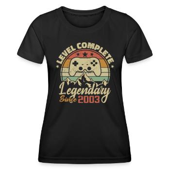 2003 Geburtstagsgeschenk Komplettes Level - 2003 - Frauen Funktions-T-Shirt - Schwarz - Vorne - AI Model Female 172 light (172cm)