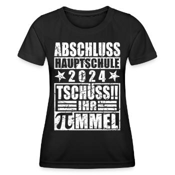 Abschluss 2024 Hauptschule - Frauen Funktions-T-Shirt - Schwarz - Vorne - AI Model Female 172 light (172cm)