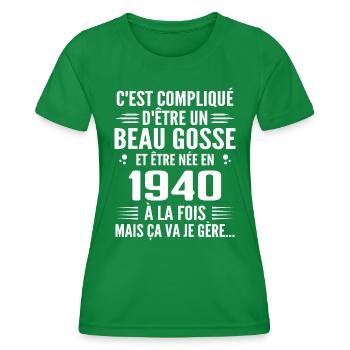 Toujours Beau Gosse 1940 Cadeau Anniversaire 1940 - T-shirt sport Femme - vert - Devant - AI Model Female 172 dark (172cm)