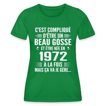 Toujours Beau Gosse 1972 Cadeau Anniversaire 1972 - T-shirt sport Femme - vert - Devant - AI Model Female 172 dark (172cm)
