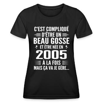 Toujours Beau Gosse 2005 Geburtstagsgeschenk 2005 - Frauen Funktions-T-Shirt - Schwarz - Vorne - AI Model Female 172 light (172cm)
