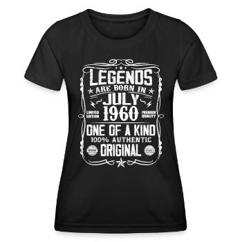 Né en Juillet 1960 Anniversaire 1960 Juillet 1960 - T-shirt sport Femme - noir - Devant - AI Model Female 172 light (172cm)