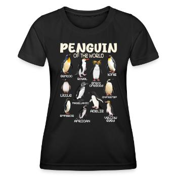 Pinguin Pinguine Tiere der Welt Pinguinliebe - Frauen Funktions-T-Shirt - Schwarz - Vorne - AI Model Female 172 light (172cm)
