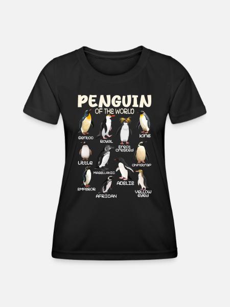 Penguin Penguins Animals of the World Penguin Love - T-shirt sport Femme - noir