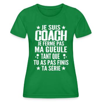Je Suis Coach Gift Idea Humor Sports Coach - Women's Functional T-Shirt - kelly green - Front - AI Model Female 172 dark (172cm)