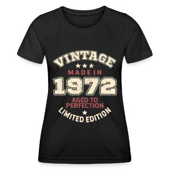 Vintage 1972 - Women's Functional T-Shirt - black - Front - AI Model Female 172 light (172cm)