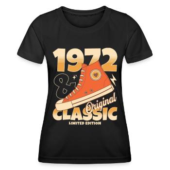 Original Retro Sneakers 1972 50 Years Anniversary - Women's Functional T-Shirt - black - Front - AI Model Female 172 light (172cm)