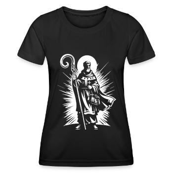 Saint-Nicolas – Design classique - T-shirt sport Femme - noir - Devant - AI Model Female 172 light (172cm)
